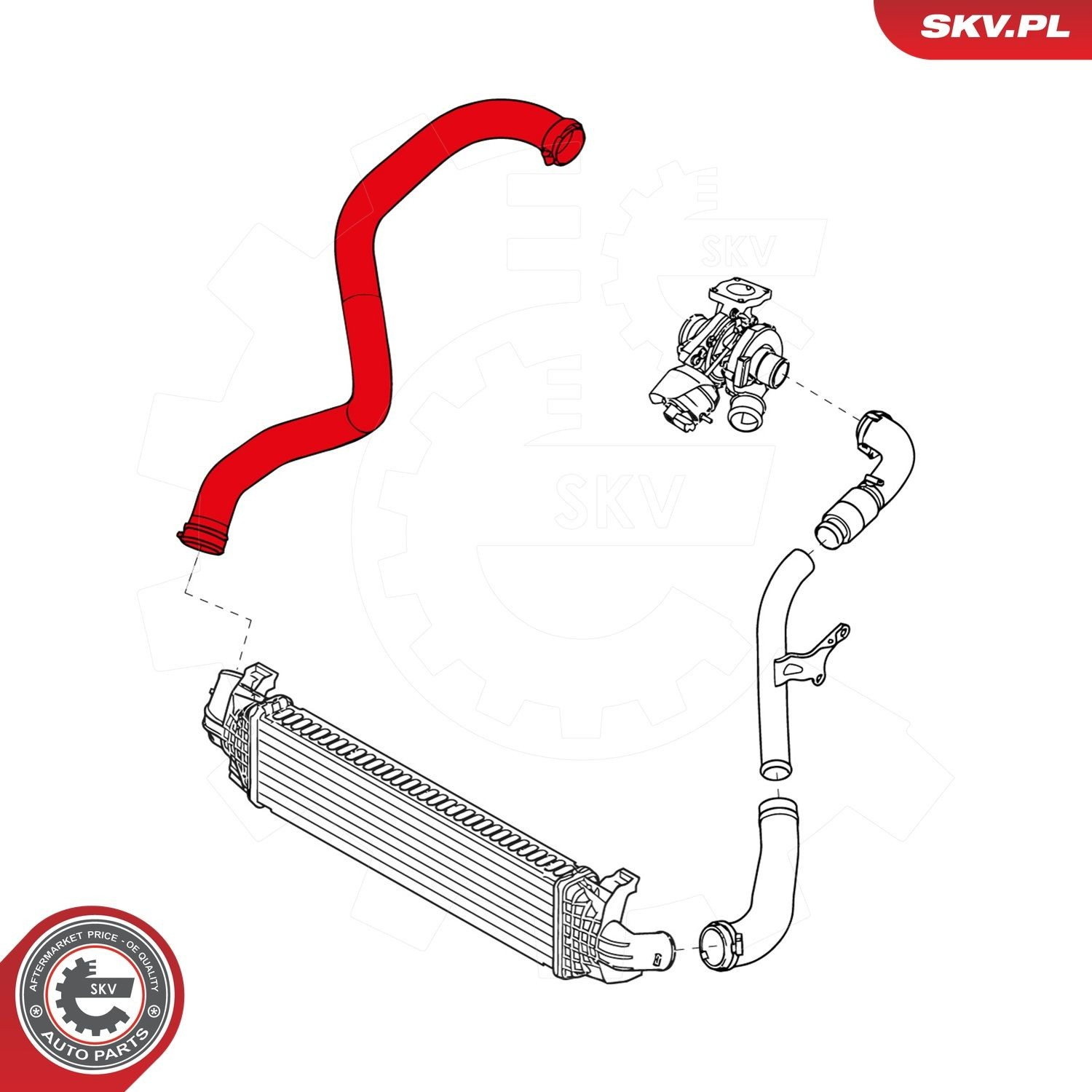 Шланг/патрубок интеркуллера SKV 43SKV051 цена, от 38.42 USD