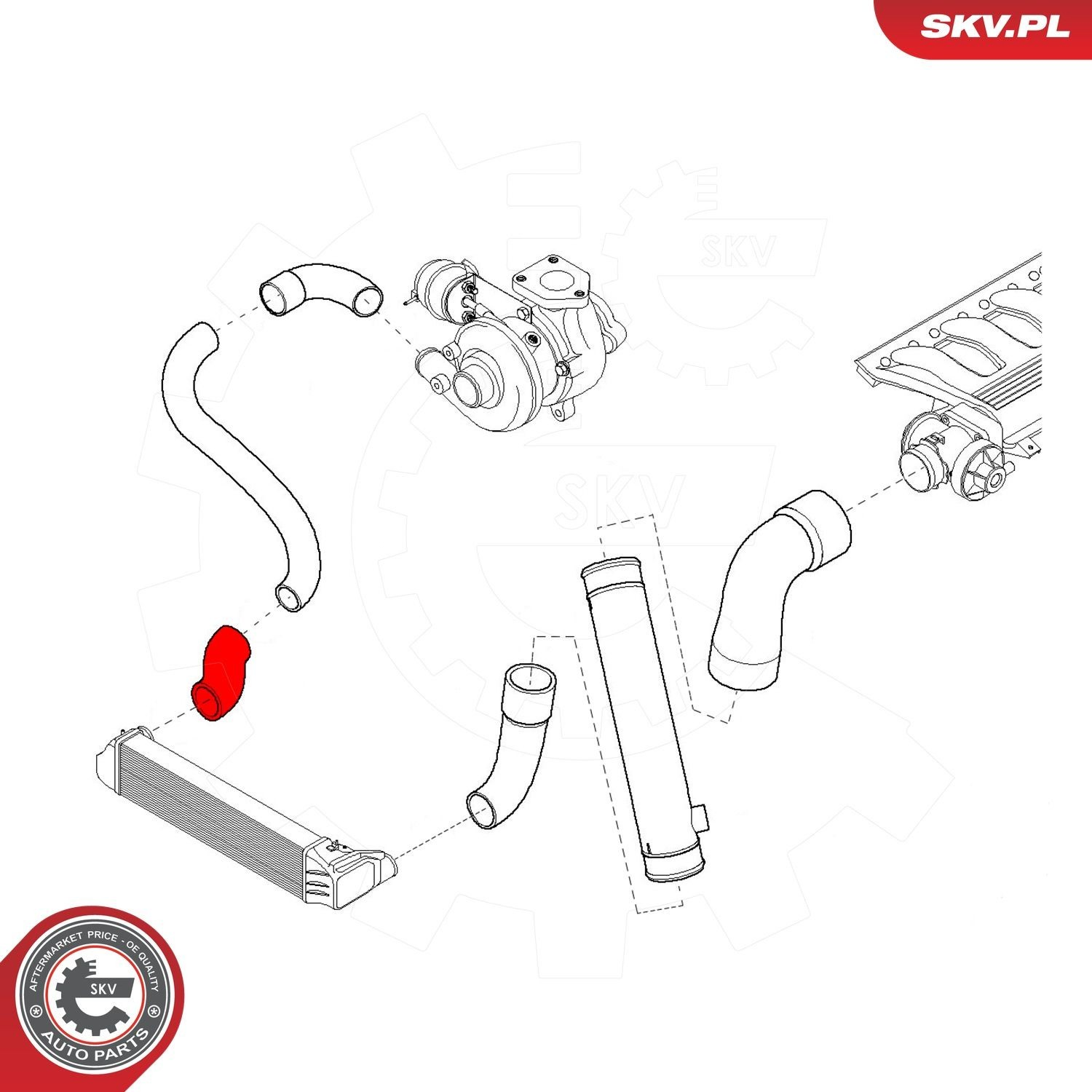 Патрубок интеркулера 43SKV174 SKV