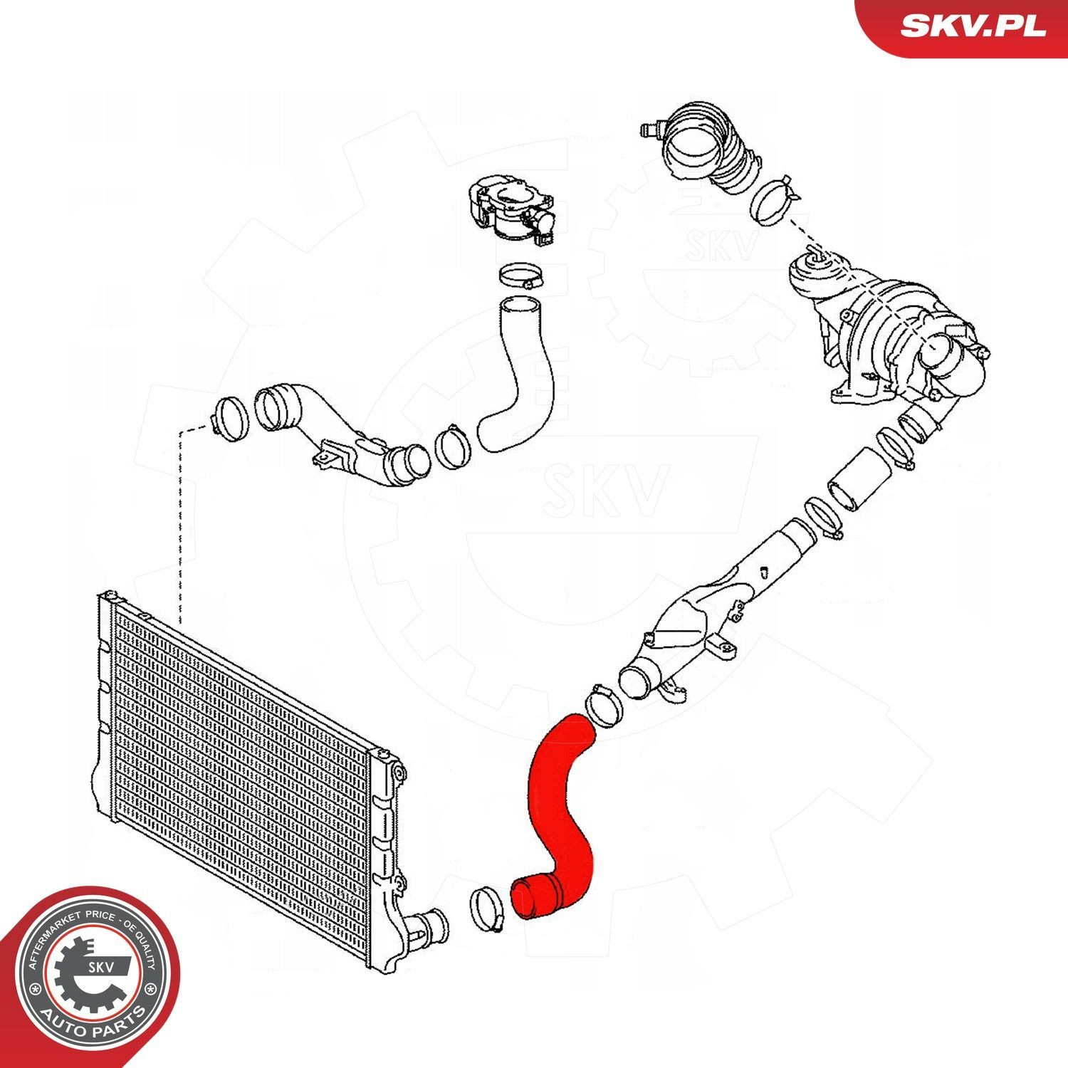 Патрубок интеркулера 43SKV349 SKV