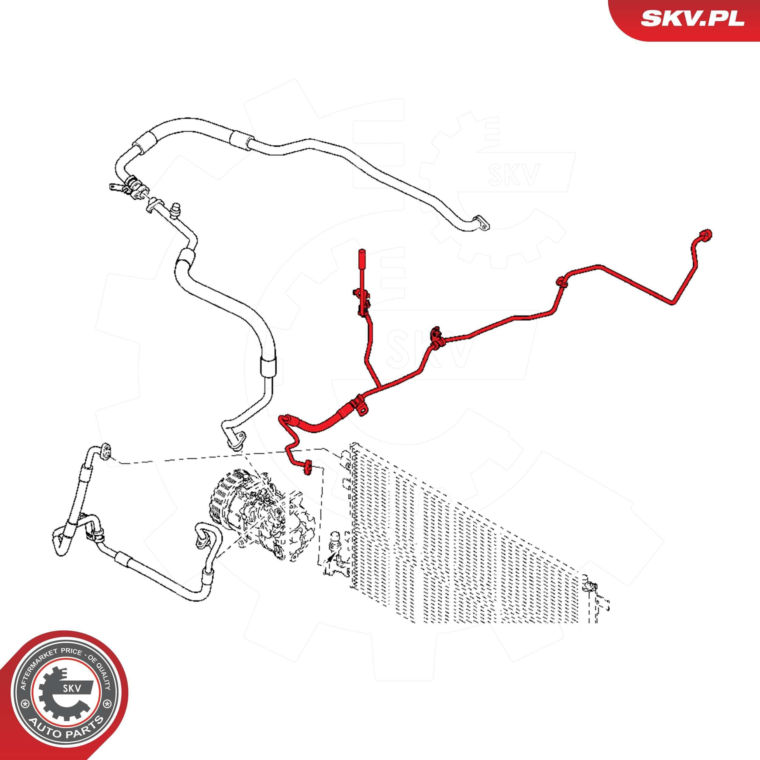 Шланг кондиционера, от радиатора к испарителю SKV 43SKV527 цена, от 60.05 USD