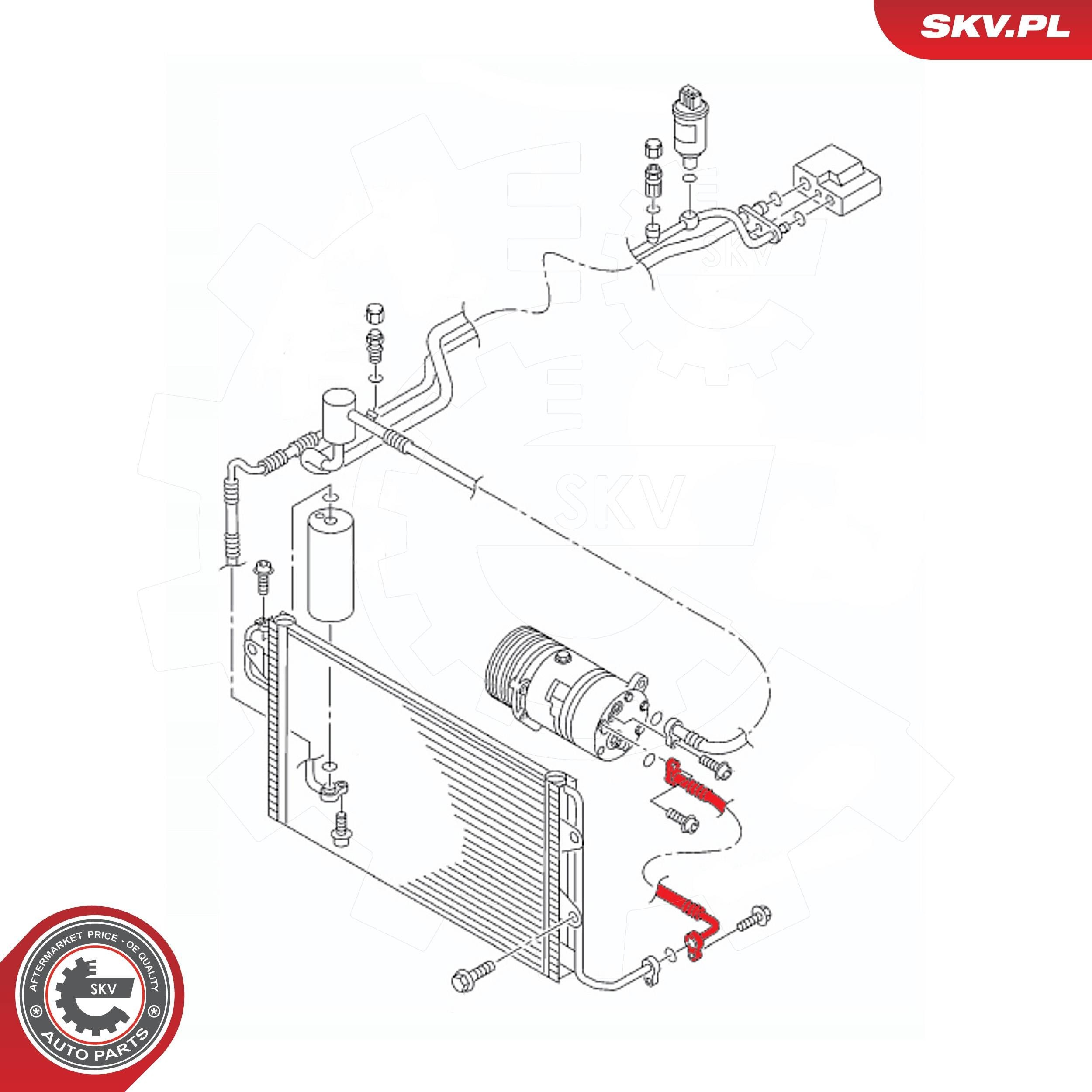 Шланг кондиционера, от компрессора к радиатору SKV 43SKV558 цена, от 22.52 USD