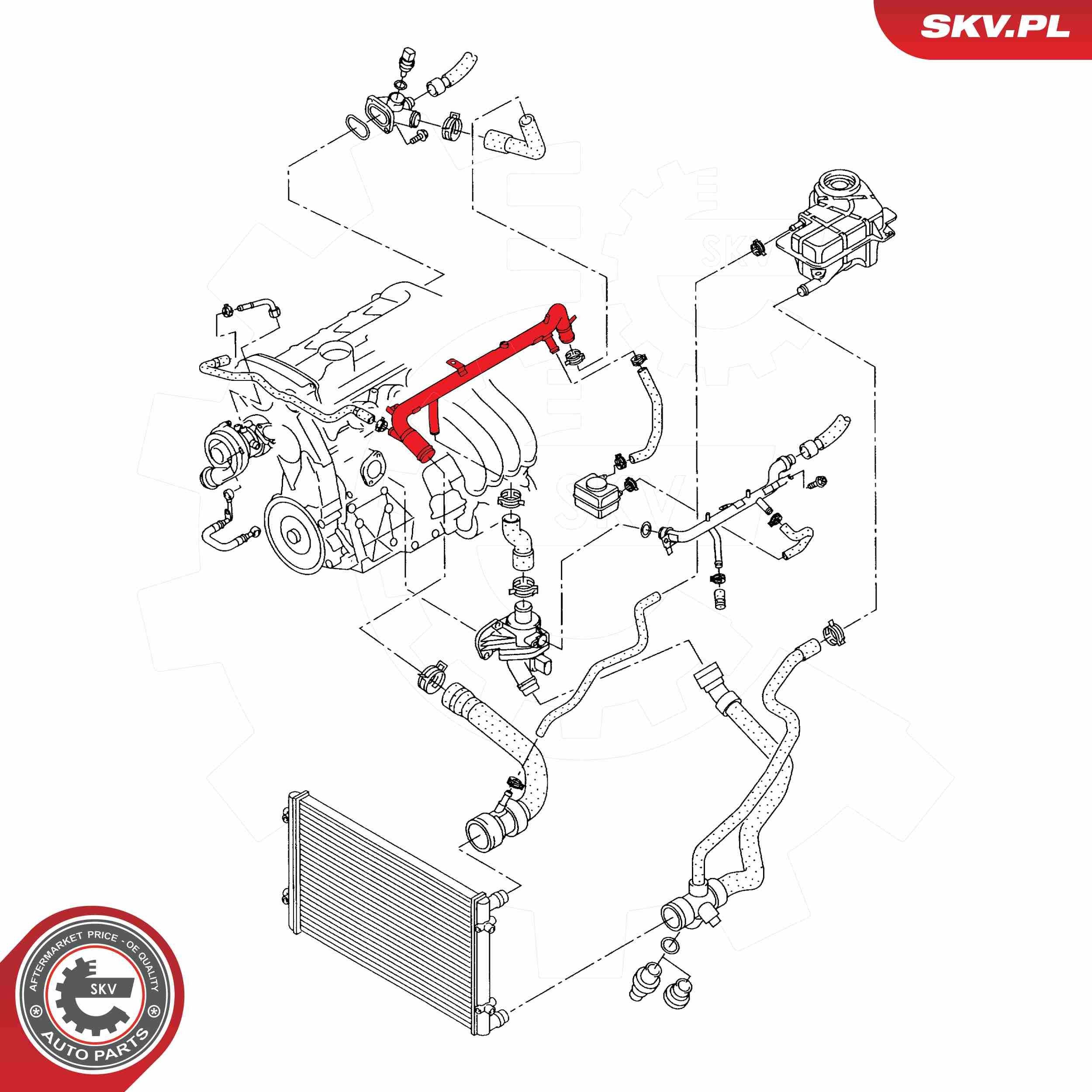 Патрубок термостата SKV 43SKV773