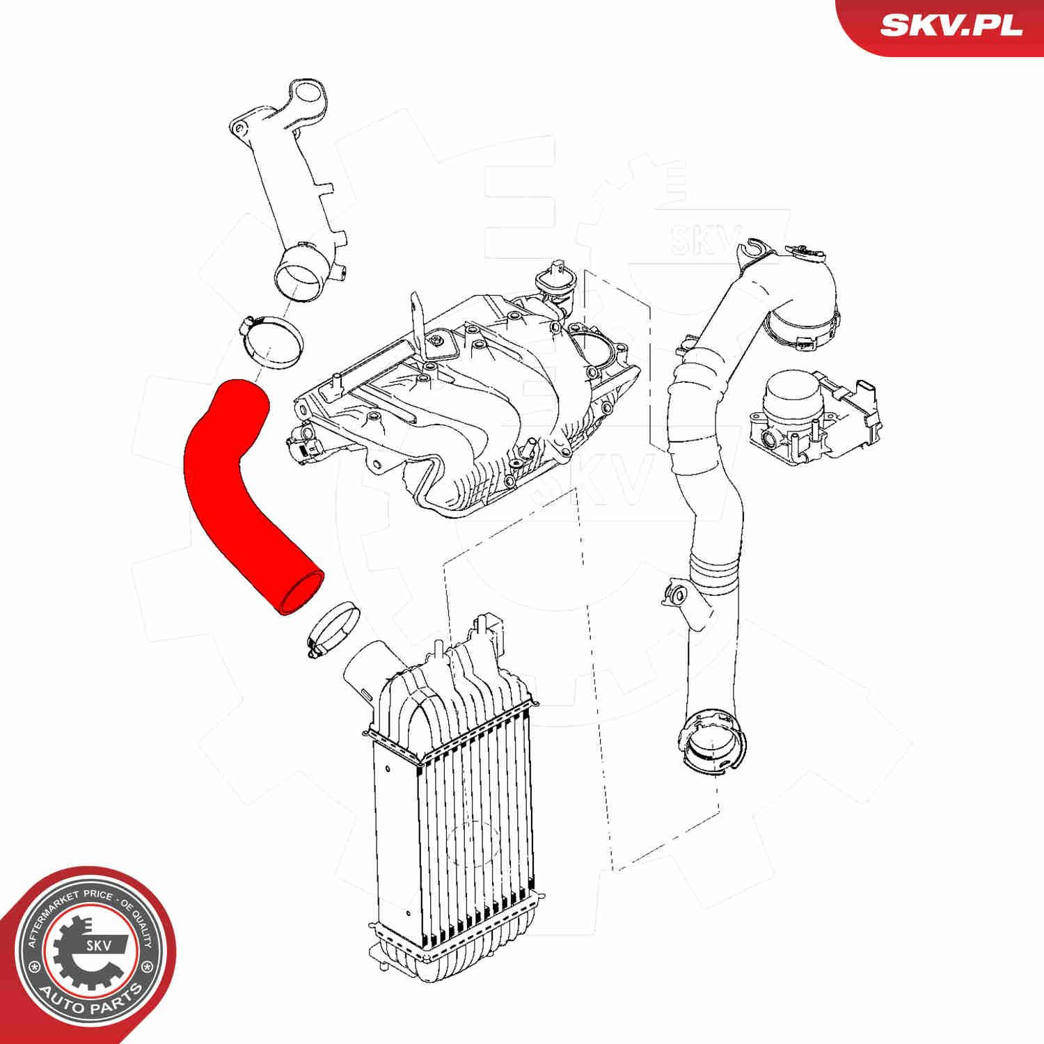 Шланг/патрубок интеркуллера SKV 54SKV020 цена, от 23.58 USD