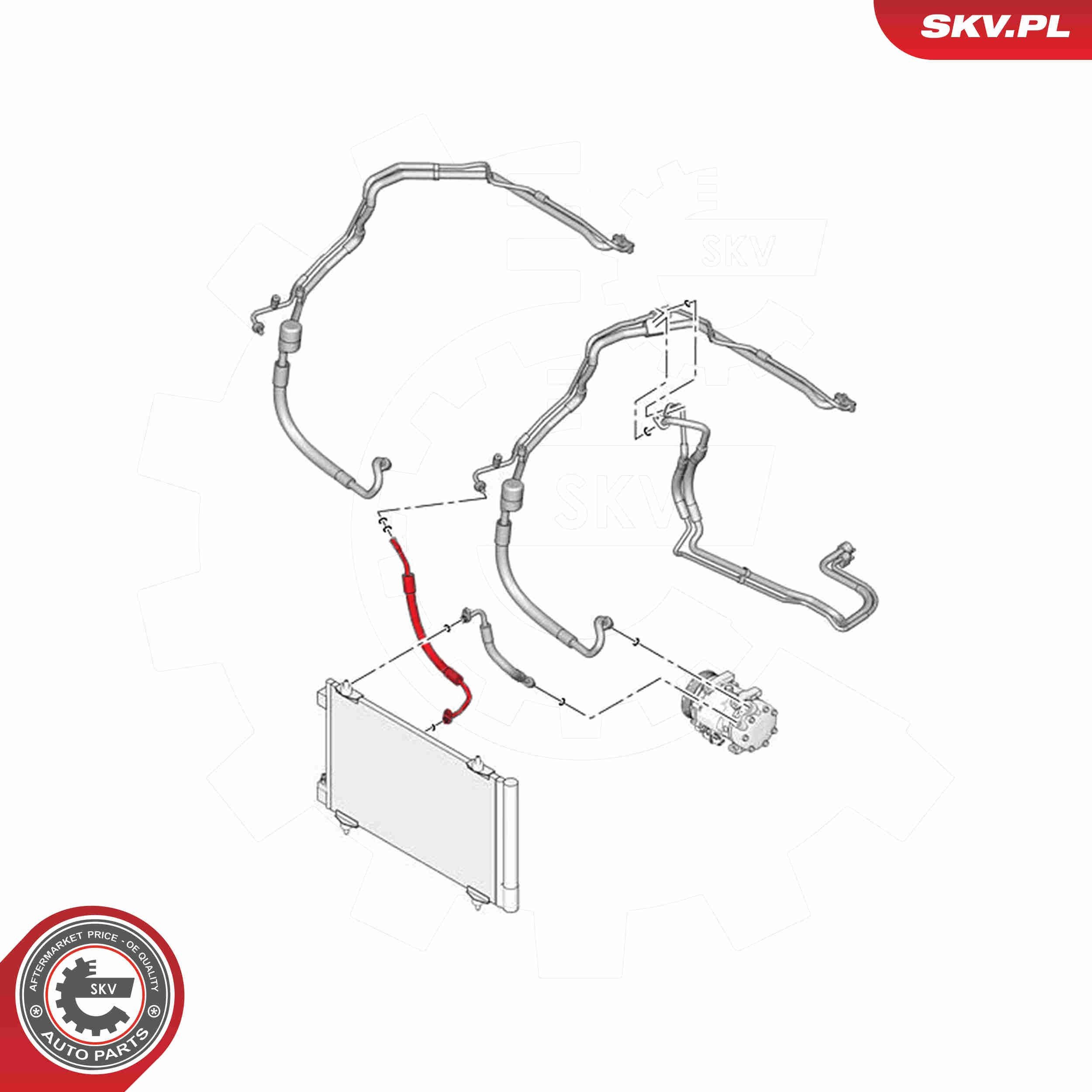 Купить 54SKV603 SKV Шланг кондиционера, от радиатора к испарителю