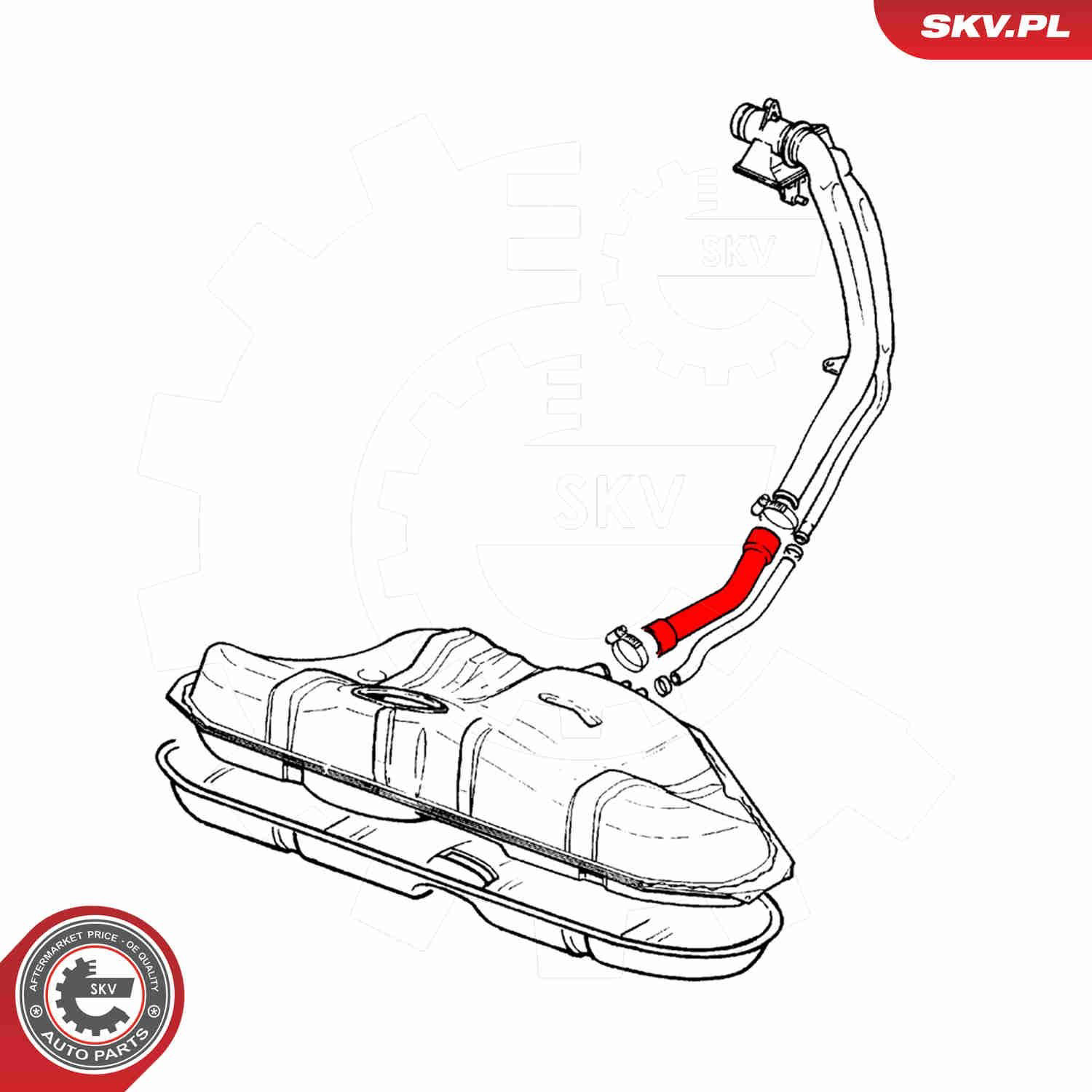 Патрубок бака, к заливной горловине SKV 96SKV081 цена, от 19.54 USD