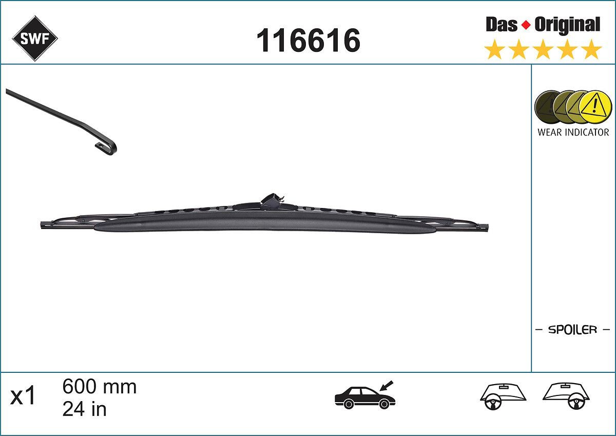 Щетка стеклоочистителя лобового стекла, водительская SWF 116616 цена, от 11.97 USD