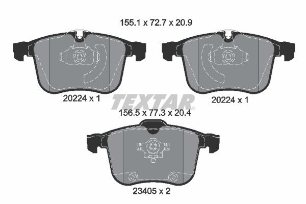 2022401 Textar Колодки передние