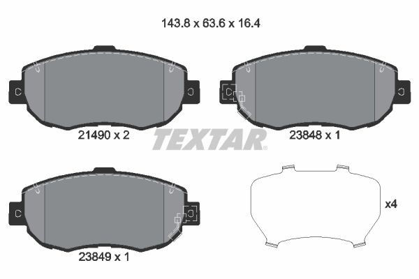 2149001 Textar Колодки передние