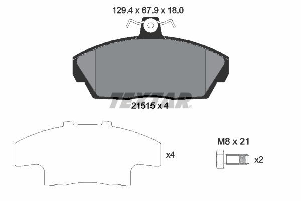 2151504 Textar Колодки передние