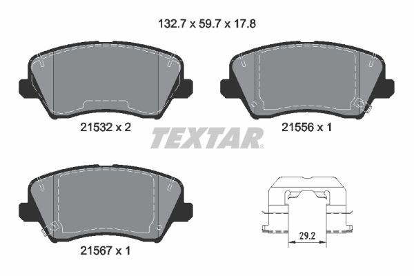2153201 Textar Колодки передние