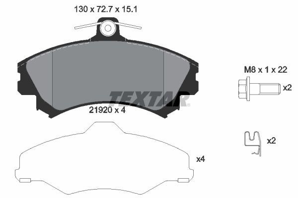 2192001 Textar Колодки передние