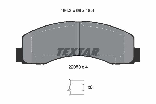 2205002 Textar Колодки передние