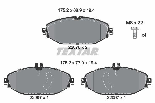 2207601 Textar Колодки передние
