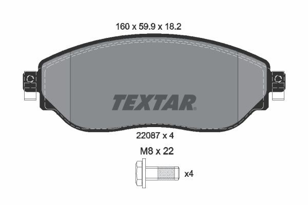 2208701 Textar Колодки передние