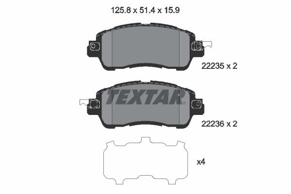2223501 Textar Колодки передние