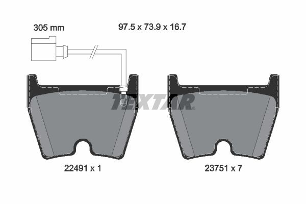 2249101 Textar Колодки передние