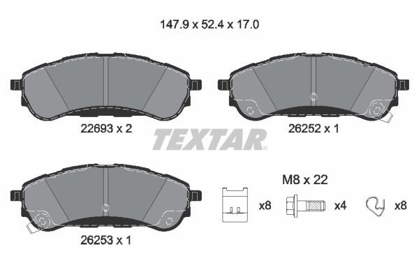 2269301 Textar Колодки тормозные дисковые комплект