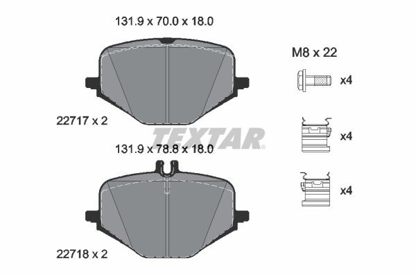 2271701 Textar Колодки тормозные дисковые комплект