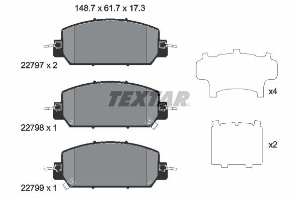 2279701 Textar Колодки передние