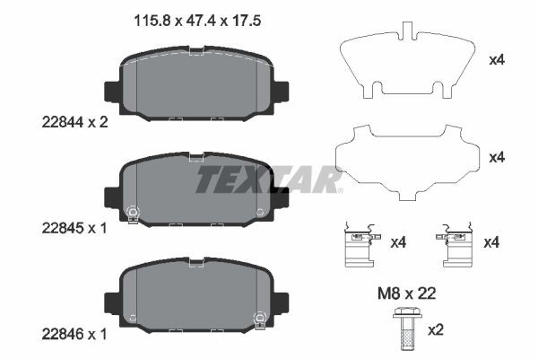 2284401 Textar Колодки тормозные дисковые комплект