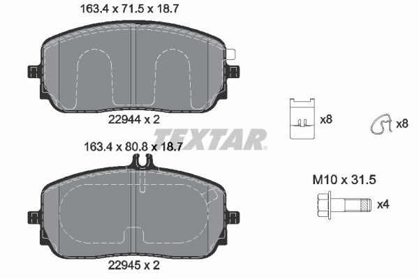 Колодки Textar 2294401 цена, от 59.05 USD
