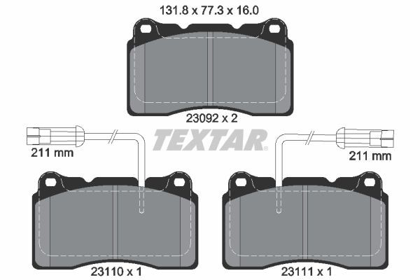 2309201 Textar Колодки передние