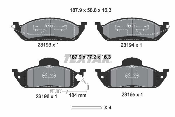 2319303 Textar Колодки передние