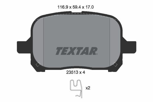 2351302 Textar Колодки передние
