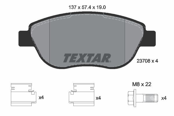 2370803 Textar Колодки передние