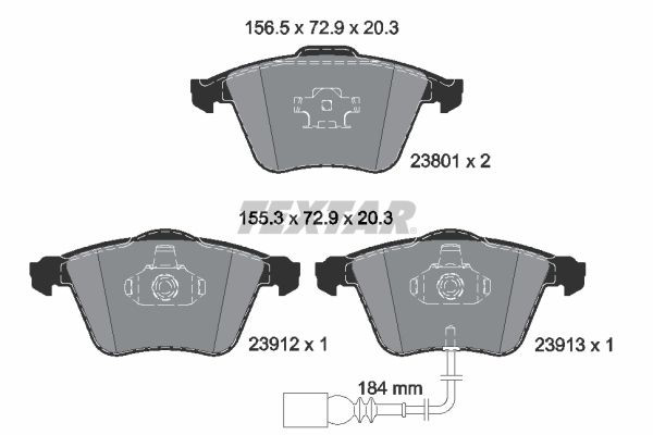 2380101 Textar Колодки передние