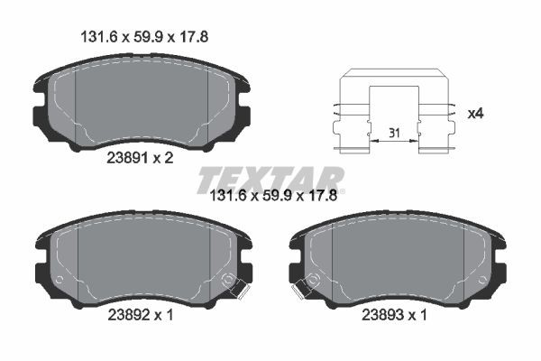 2389105 Textar Колодки передние