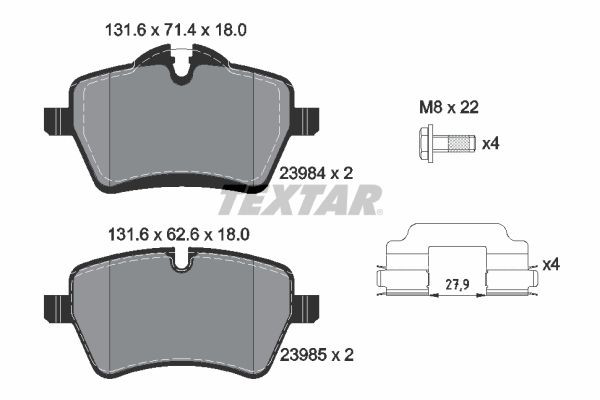 2398401 Textar Колодки передние