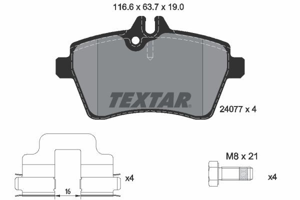 2407701 Textar Колодки передние