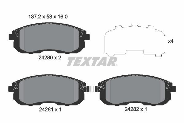 2428001 Textar Колодки передние
