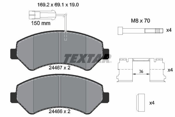 2446701 Textar Колодки передние