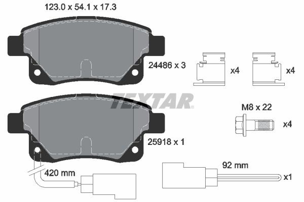 Купить 2448601 Textar Колодки тормозные задние, дисковые
