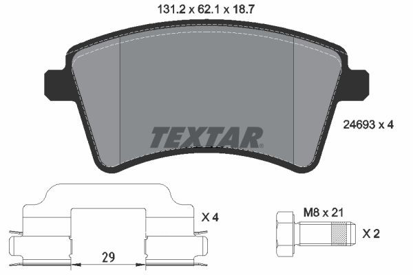 2469301 Textar Колодки передние