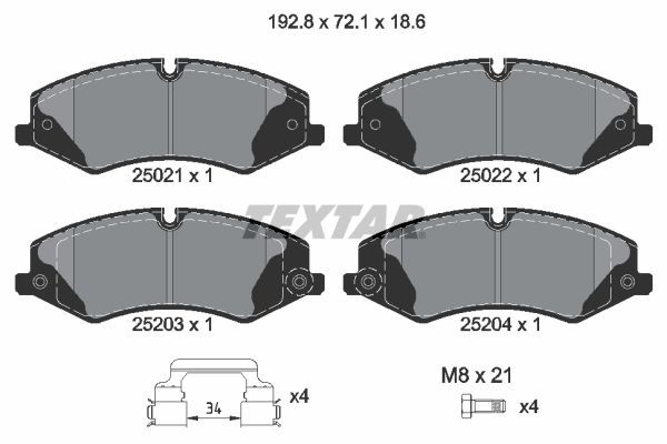 2502201 Textar Колодки передние