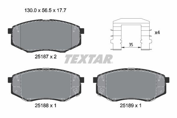 2518704 Textar Колодки передние