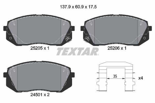 Тормозные колодки Textar 2520501