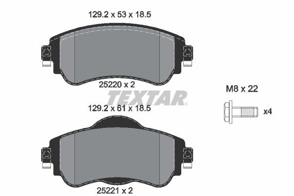 2522001 Textar Колодки передние