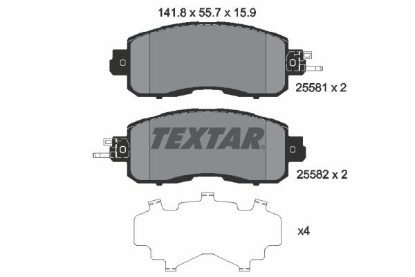 2558101 Textar Колодки передние