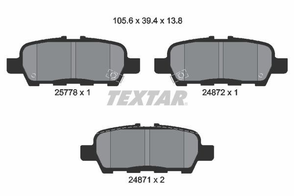 2577801 Textar Колодки тормозные дисковые комплект
