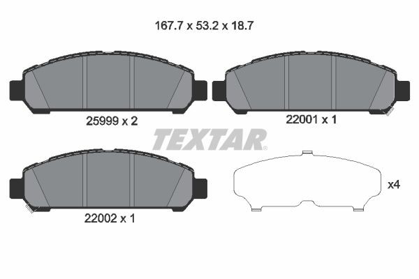 2599901 Textar Колодки передние