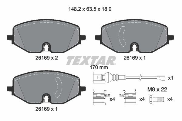 2616901 Textar Колодки передние