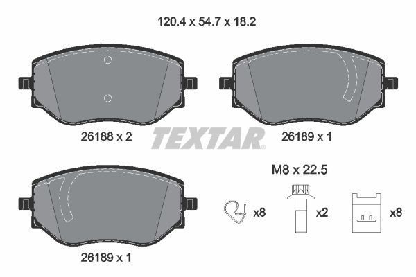 2618801 Textar Колодки передние
