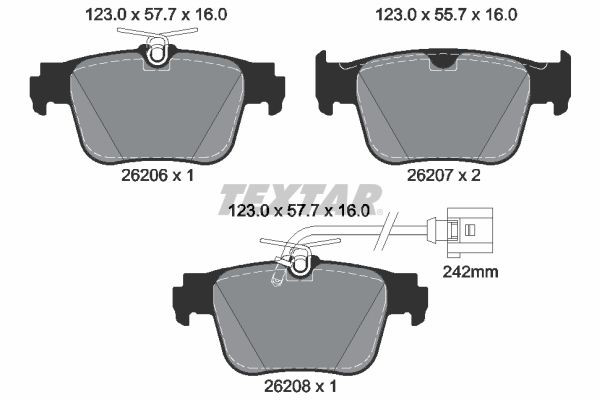2620603 Textar Колодки передние