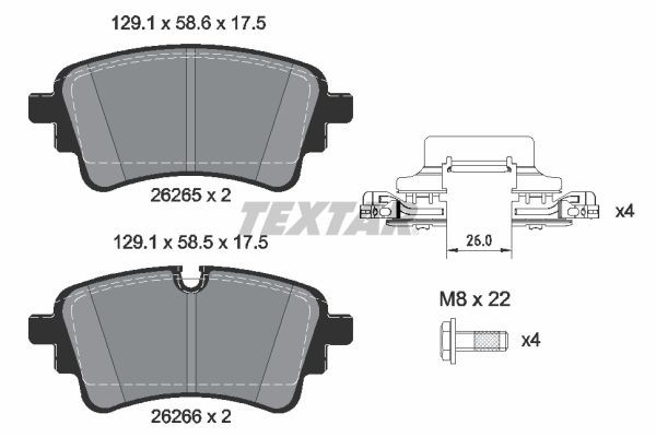2626501 Textar Колодки тормозные дисковые комплект