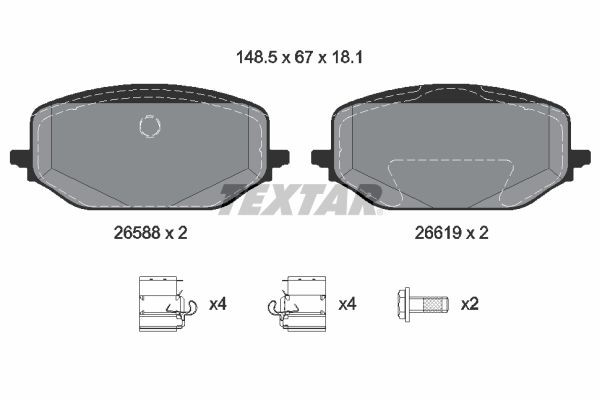 2658801 Textar Колодки передние