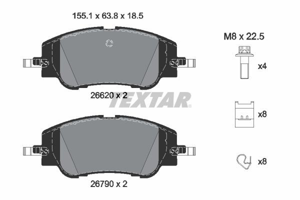 2662001 Textar Колодки передние